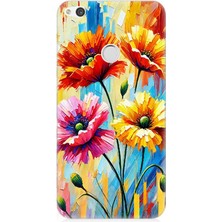 Huawei P9 Lite 2017 Uyumlu Bahar Esintisinde Renkli Papatyalar  Desenli Silikon Kılıf