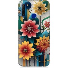 Huawei Honor 20 Lite Uyumlu Dijital Çiçek Kompozisyonu  Desenli Silikon Kılıf