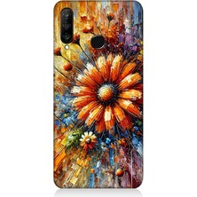 Huawei P30 Lite Uyumlu Çiçek Dalgasında Sarı Güzellik  Desenli Silikon Kılıf