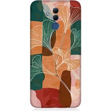 Huawei Mate 20 Lite Uyumlu Soyut Yapraklı Kompozisyon  Desenli Silikon Kılıf