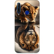 Huawei Honor 20 Lite Uyumlu Aslana Bakan Yavru  Desenli Silikon Kılıf