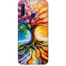 Huawei Honor 20 Lite Uyumlu Kökten Renkli Ağaç Büyüsü  Desenli Silikon Kılıf