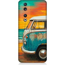 Huawei Honor 90 Uyumlu Sahilde Mavi Karavan  Desenli Silikon Kılıf