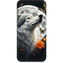 Huawei Honor 8s Uyumlu Dolunayda Gururlu Kurt  Desenli Silikon Kılıf