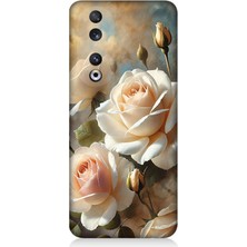 Huawei Honor 90 Uyumlu Krem Beyaz Güllerin Sessizliği  Desenli Silikon Kılıf