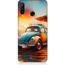 Huawei P30 Lite Uyumlu Retro Vosvosun Renkleri  Desenli Silikon Kılıf