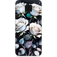 Huawei Mate 30 Lite Uyumlu Beyaz Güller Sessizliği  Desenli Silikon Kılıf