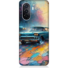Huawei Nova Y70 Uyumlu Renkli Yol Üzerinde Araba  Desenli Silikon Kılıf