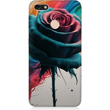 Huawei P9 Lite Mini Uyumlu Siyah Gül Rüyası  Desenli Silikon Kılıf