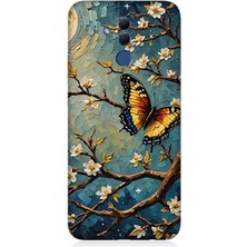 Huawei Mate 20 Lite Uyumlu Ay Işığında Kelebekler  Desenli Silikon Kılıf