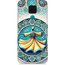 Huawei Mate 30 Lite Uyumlu Çini Motifli Semazen Figürü  Desenli Silikon Kılıf