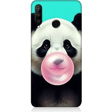Huawei P30 Lite Uyumlu Sakız Çiğneyen Tatlı Panda  Desenli Silikon Kılıf