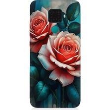 Huawei Mate 30 Lite Uyumlu Pastel Güllerin Dansı  Desenli Silikon Kılıf