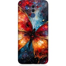 Huawei Mate 20 Lite Uyumlu Evrenin Kanatlı Güzelliği  Desenli Silikon Kılıf