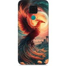 Huawei Mate 30 Lite Uyumlu Alevden Yükselen Anka  Desenli Silikon Kılıf