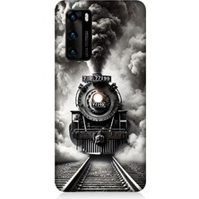 Huawei P40 Uyumlu Buharlı Trenin Güç Yolu  Desenli Silikon Kılıf