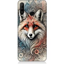 Huawei P30 Lite Uyumlu Detaylı Tilki Portresi  Desenli Silikon Kılıf