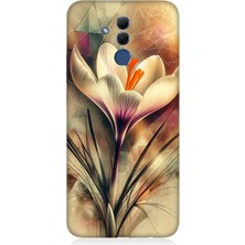Huawei Mate 20 Lite Uyumlu Soyut Çiçek Fırça Darbesi  Desenli Silikon Kılıf