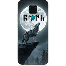 Huawei Mate 30 Lite Uyumlu Ay Altında Kurt Ulusu  Desenli Silikon Kılıf