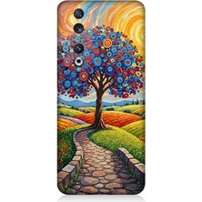 Huawei Honor 90 Uyumlu Masalsı Renkli Yolculuk Ağacı  Desenli Silikon Kılıf