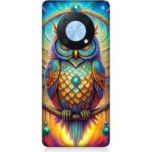 Huawei Nova Y90 Uyumlu Renkli Bilgelik Baykuşu  Desenli Silikon Kılıf