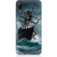 Huawei P Smart 2019 Uyumlu Fırtınada Eski Gemi  Desenli Silikon Kılıf