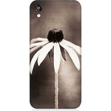 Huawei Honor 8s Uyumlu Siyah Beyaz Çiçek Sadeliği  Desenli Silikon Kılıf