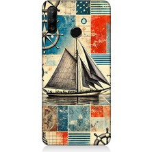 Huawei P30 Lite Uyumlu Retro Gemili Harita Deseni  Desenli Silikon Kılıf