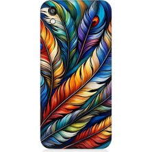 Huawei Honor 8s Uyumlu Gökkuşağı Tüylerin Uyumu  Desenli Silikon Kılıf