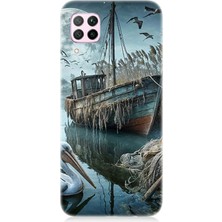 Huawei P40 Lite Uyumlu Ay Işığında Eski Gemi  Desenli Silikon Kılıf