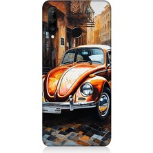 Huawei P30 Lite Uyumlu Retro Sokakta Vosvos  Desenli Silikon Kılıf