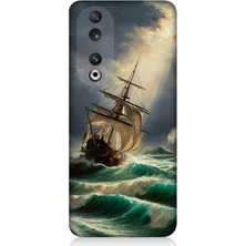 Huawei Honor 90 Uyumlu Fırtınada Cesur Yelkenli  Desenli Silikon Kılıf