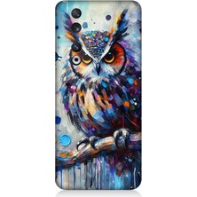 Huawei Honor 90 Uyumlu Renkli Dallar Üzerinde Baykuş  Desenli Silikon Kılıf