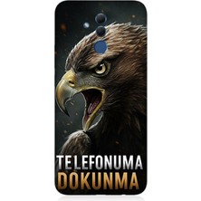 Huawei Mate 20 Lite Uyumlu Bakışlarda Kartalın Sertliği  Desenli Silikon Kılıf