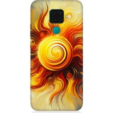 Huawei Mate 30 Lite Uyumlu Alev Girdabında Güneş Patlaması  Desenli Silikon Kılıf