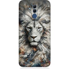 Huawei Mate 20 Lite Uyumlu Aslan Asaletin Sessiz Gücü  Desenli Silikon Kılıf