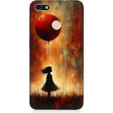 Huawei P9 Lite Mini Uyumlu Balonlu Küçük Kız  Desenli Silikon Kılıf