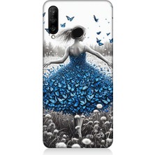 Huawei P30 Lite Uyumlu Kelebekli Elbise Rüyası  Desenli Silikon Kılıf