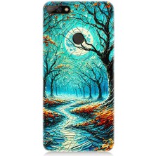 Huawei Y7 2018 Uyumlu Buzlu Ormanda Sonbahar Yolu  Desenli Silikon Kılıf