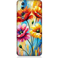 Huawei Honor 90 Uyumlu Bahar Esintisinde Renkli Papatyalar  Desenli Silikon Kılıf