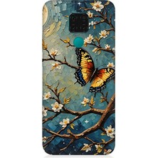 Huawei Mate 30 Lite Uyumlu Ay Işığında Kelebekler  Desenli Silikon Kılıf