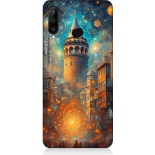 Huawei P30 Lite Uyumlu Galata’da Işık Yolculuğu  Desenli Silikon Kılıf
