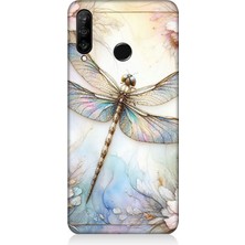 Huawei P30 Lite Uyumlu Narince Konmuş Yusufçuk  Desenli Silikon Kılıf