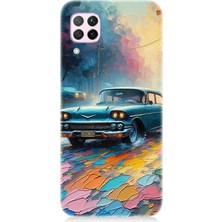 Huawei P40 Lite Uyumlu Renkli Yol Üzerinde Araba  Desenli Silikon Kılıf