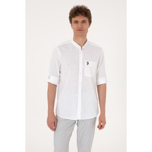 U.s. Polo Assn. Erkek Beyaz Gömlek Desenli 50300215-VR013