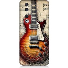 Huawei Honor 90 Uyumlu Nostaljik Gitar ve Nota  Desenli Silikon Kılıf