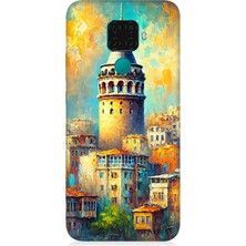Huawei Mate 30 Lite Uyumlu Galata’da Renkli Işıklar  Desenli Silikon Kılıf