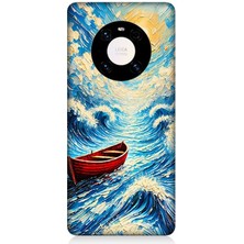 Huawei Mate 40 Pro Uyumlu Fırtınada Kırmızı Sandal  Desenli Silikon Kılıf