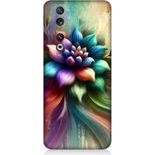 Huawei Honor 90 Uyumlu Renk Dalgasında Spiritüel Çiçek  Desenli Silikon Kılıf