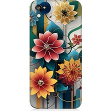 Huawei Honor 8s Uyumlu Dijital Çiçek Kompozisyonu  Desenli Silikon Kılıf